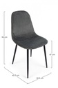 4x Sedia in velluto grigio scuro 52,5x42,5x90