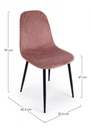 4x Sedia in velluto rosa 52,5x42,5x90
