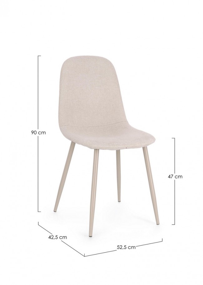 4x Sedia Irelia tortora 52,5x42,5x90