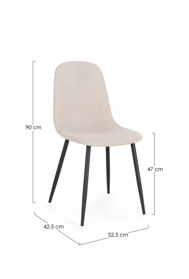 4x Sedia Irelia 52,5x42,5x90 in tessuto