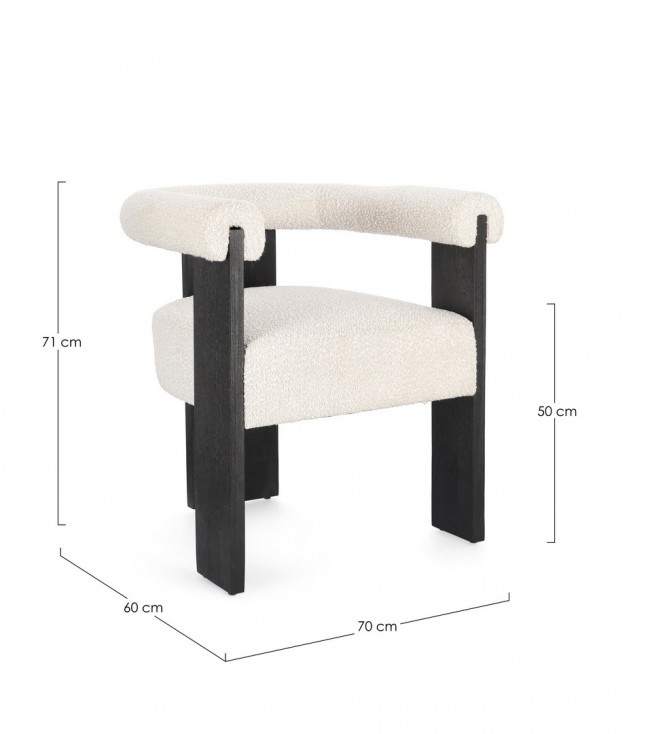 Sedia Agape 70x60x71 in Boucle'