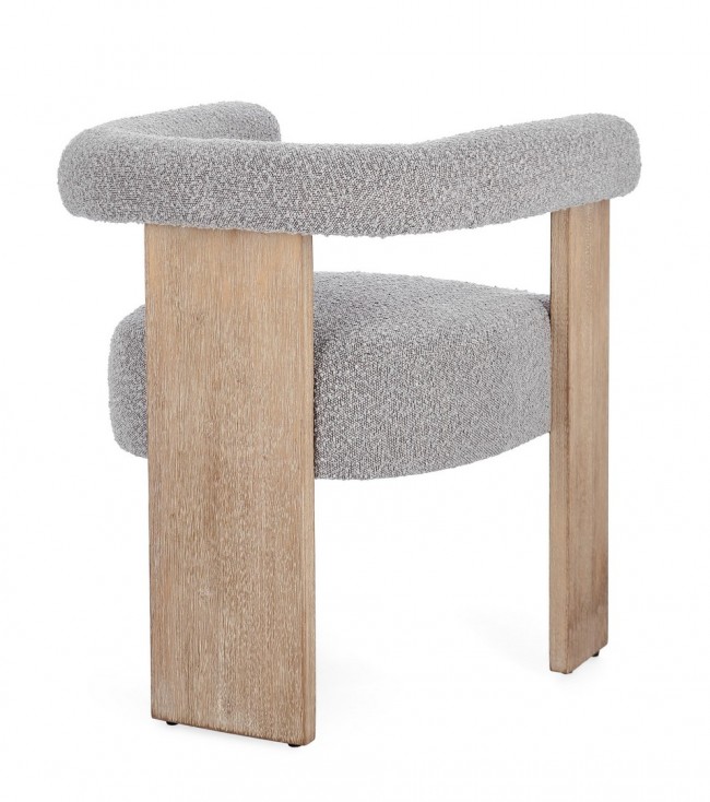 Sedia boucle naturale/grigio 70x60x71