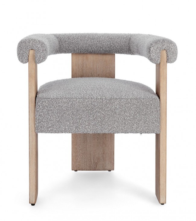 Sedia boucle naturale/grigio 70x60x71