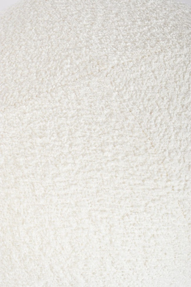 Sgabello Dayla bianco D.45x38h in bouclé