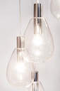 Lampadario 5 luci trasparente argento D.48x180h