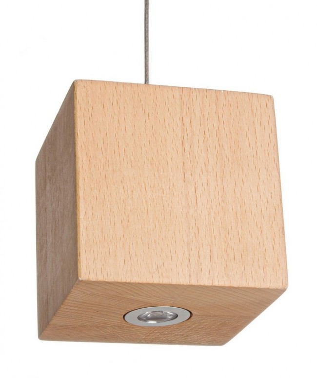 2x Lampadario LED in legno 9x9x10.5h