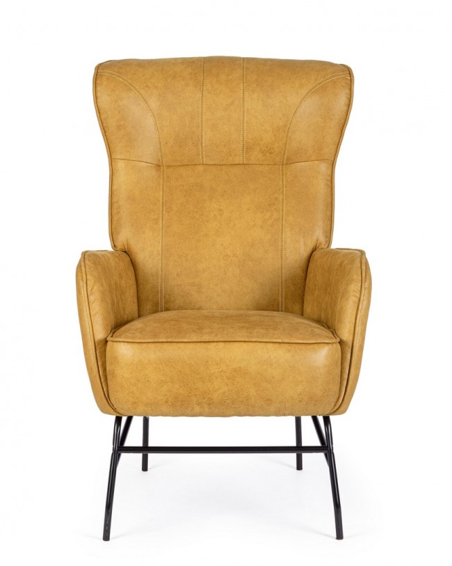 Poltrona senape 70x84x109 cm in ecopelle