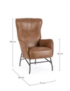Poltrona marrone ecopelle 70x84x109