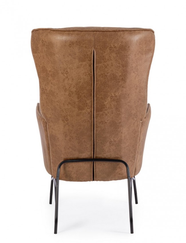 Poltrona marrone ecopelle 70x84x109