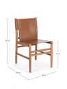2x Sedia in pelle cognac 48x58x85h