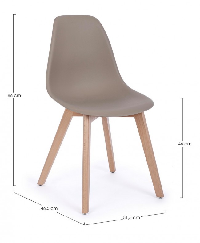 4x Sedia sistema Tortora 51.5x46.5x86