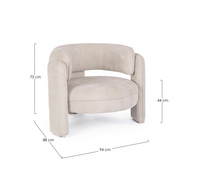 Poltrona beige 94x88x73 cm