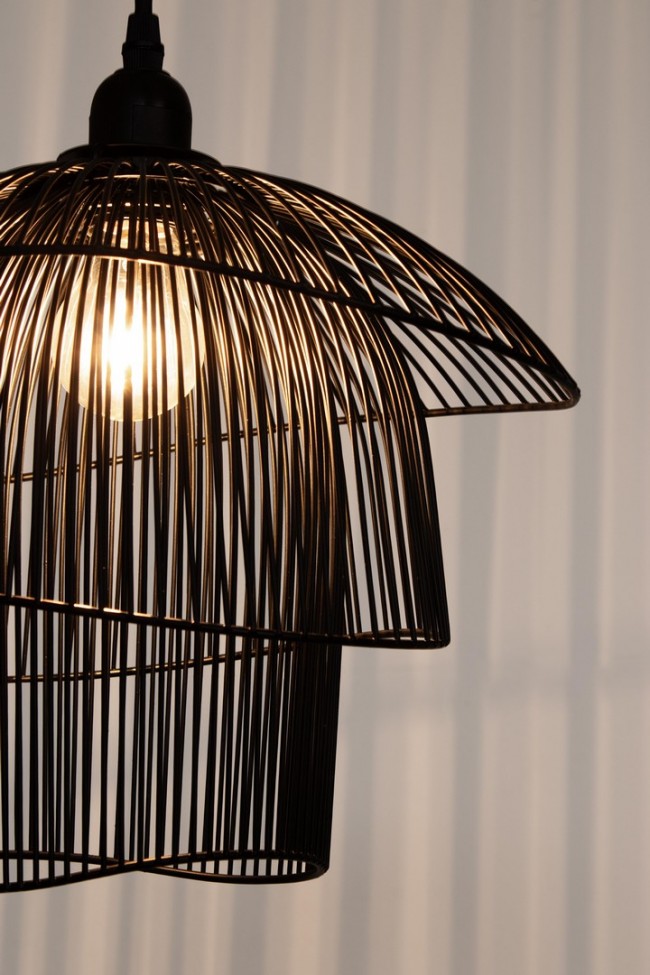 2x Lampadario ciad nero 30x29x26h in legno