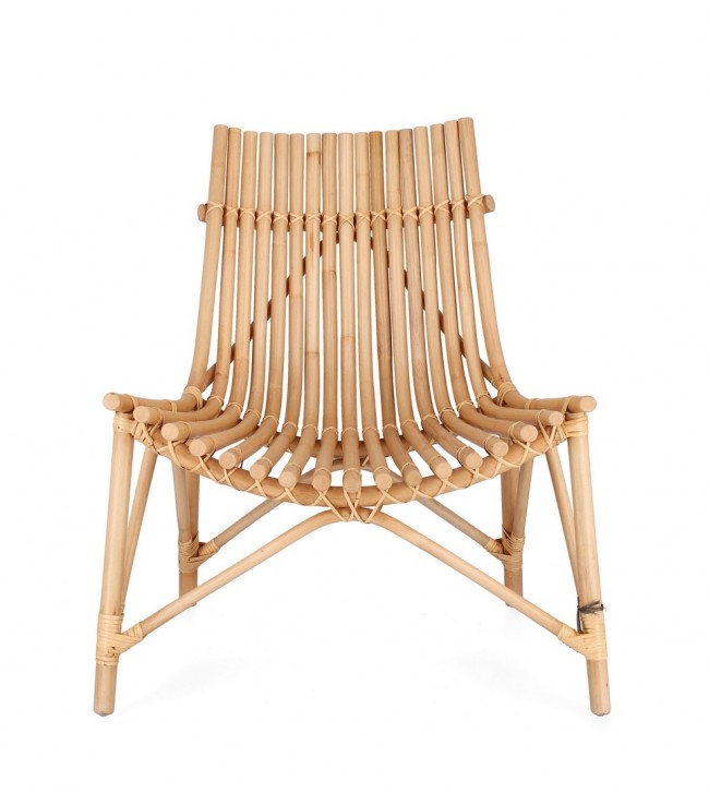 2x Sedia lounge naturale 77x80x84h