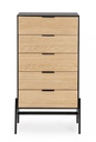 Cassettiera nera e naturale 64x40x115,5