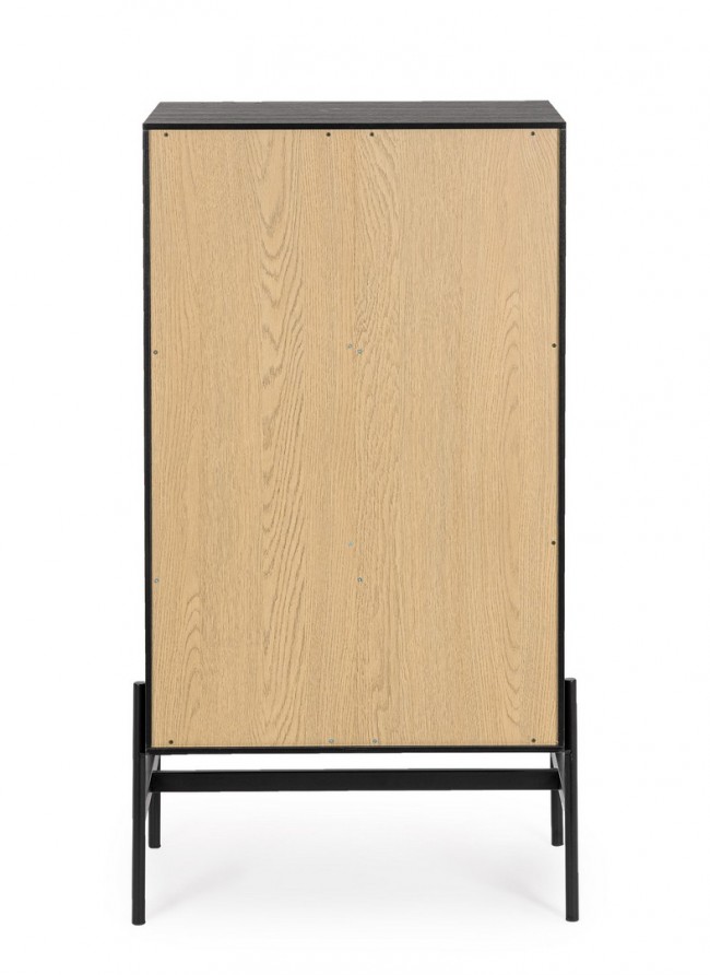 Cassettiera nera e naturale 64x40x115,5