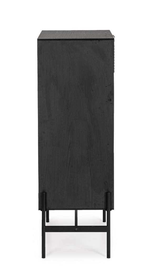 Cassettiera nera e naturale 64x40x115,5