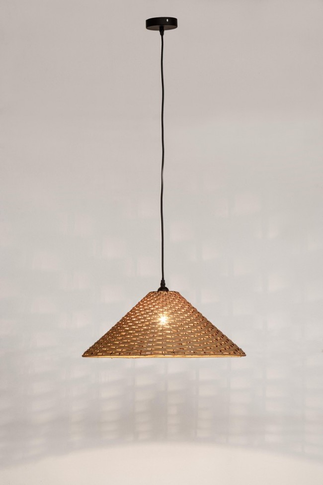 2x Lampadario gabon marrone D.50x20h in fibre naturali