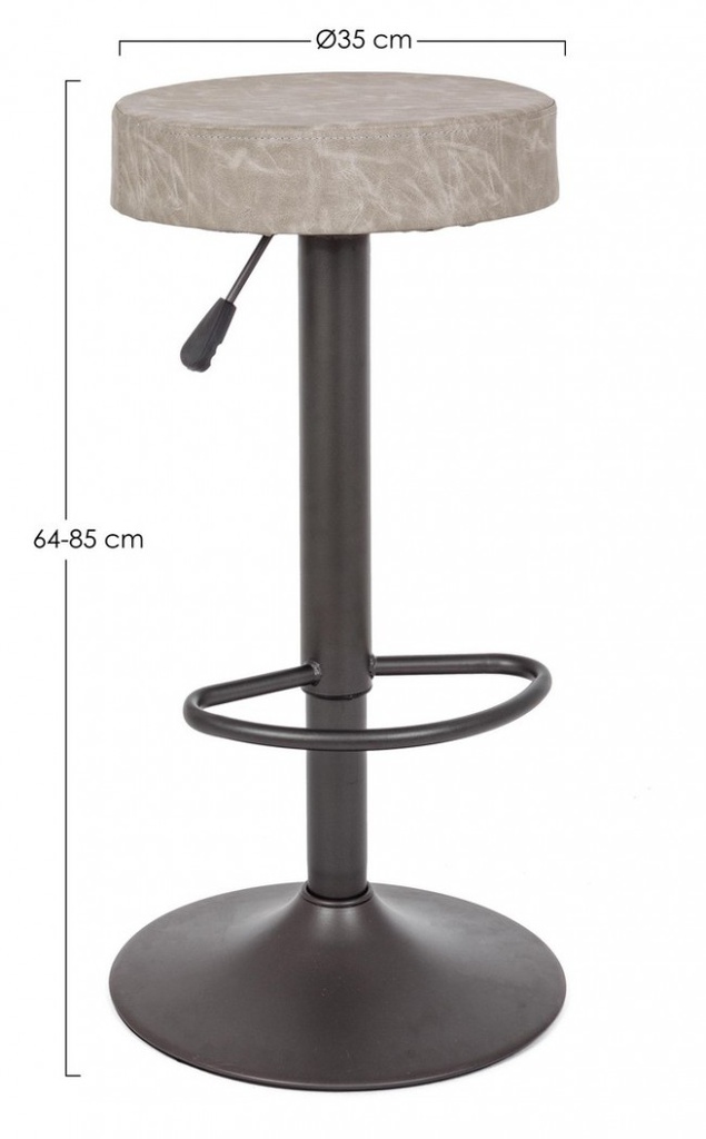 2x Sgabello bar vintage ecopelle 35x35x64/85h