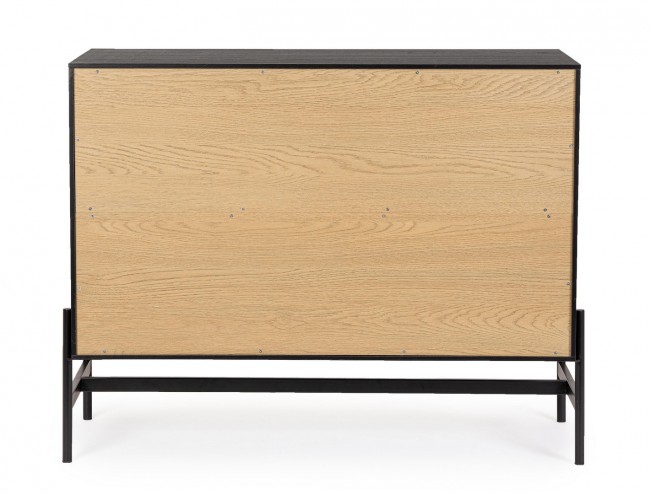 Cassettiera nera e naturale 104x40x81,5