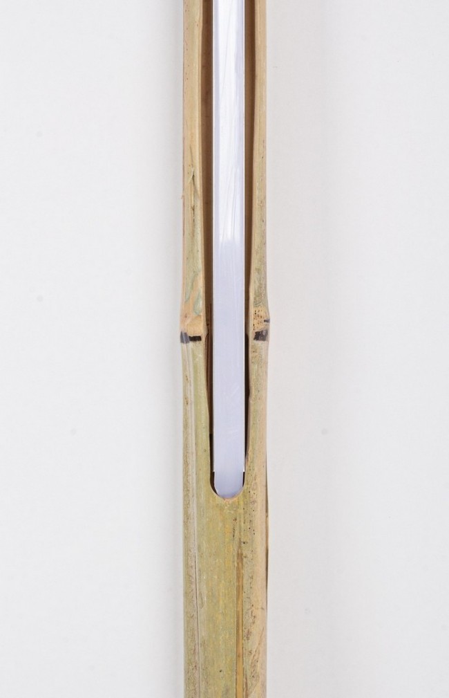 2x Lampada da terra tubo bamboo 200x4.5x4.5h