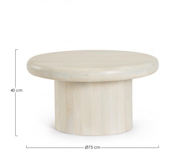 Tavolino in legno naturale D.75 x 40h