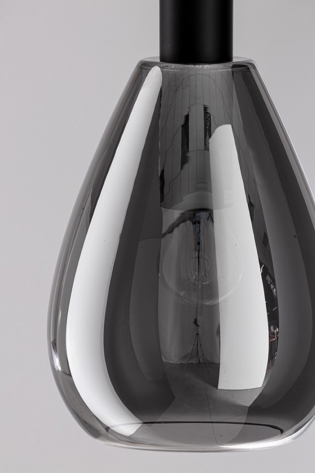 Lampadario 1 luce fumé-nero D.18,5x130h