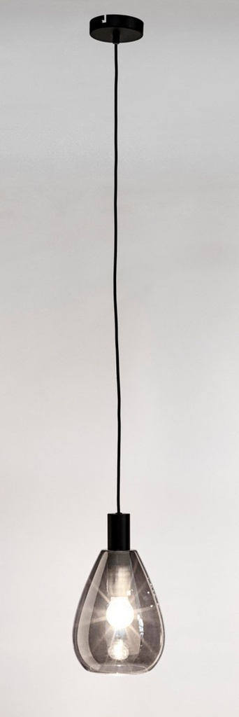 Lampadario 1 luce fumé-nero D.18,5x130h