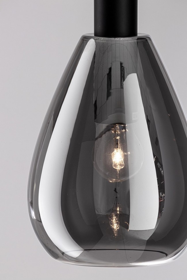 Lampadario 1 luce fumé-nero D.18,5x130h