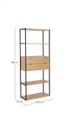 Libreria nera e naturale 84,5x35x200 cm