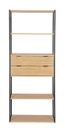Libreria nera e naturale 84,5x35x200 cm