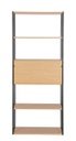 Libreria nera e naturale 84,5x35x200 cm