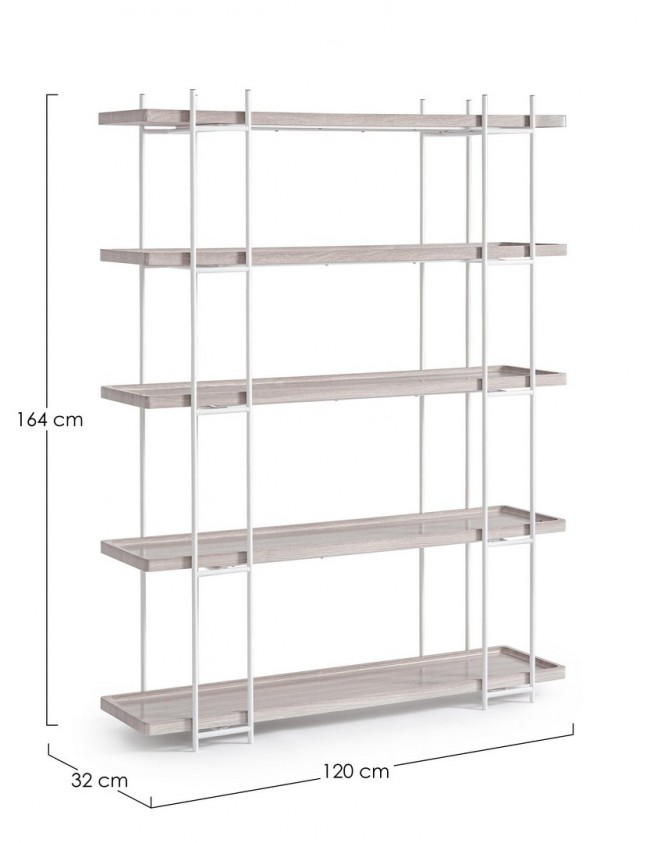 Libreria in acciaio 120x32x164 cm