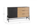 Credenza nera naturale 124x40x81,5 cm