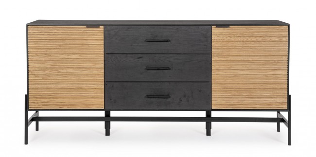 Credenza nera e naturale 164x40x75