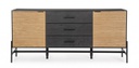 Credenza nera e naturale 164x40x75