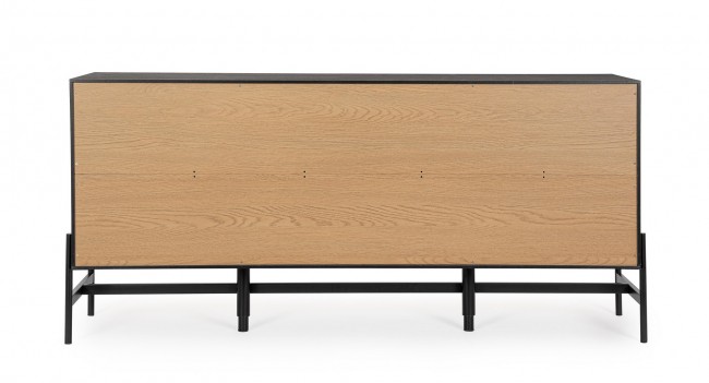 Credenza nera e naturale 164x40x75