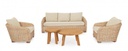 Tavolino rotondo in legno di teak D.80x40h