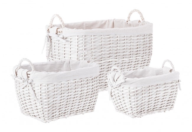 Cesta 32x28x21h, 41x33x26h, 52x40x32h bianco