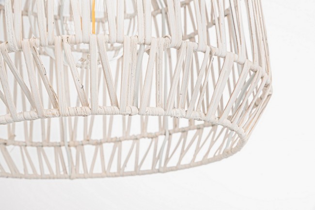 4x Lampadario bianco D.28.5x29.5h in fibre naturali