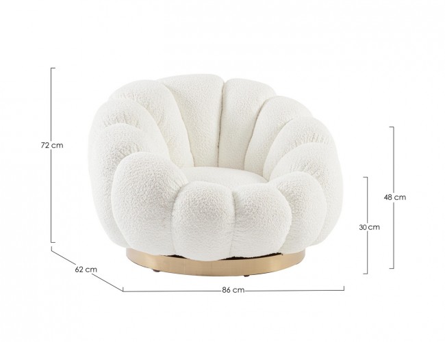 Poltrona girevole florel bianco 86x62x72