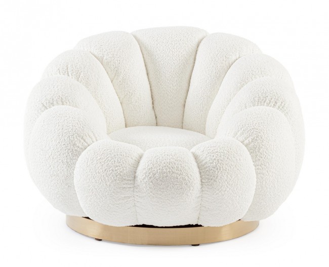 Poltrona girevole florel bianco 86x62x72