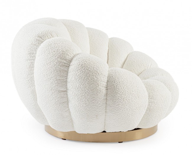 Poltrona girevole florel bianco 86x62x72