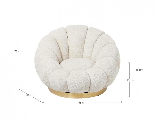 Poltrona girevole floreale 86x62x72 cm