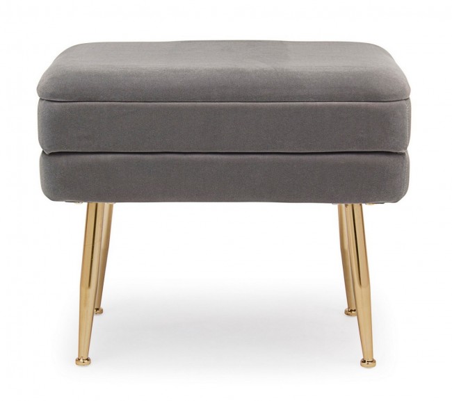 Panca singola grigio scuro 50x34.5x42 in velluto