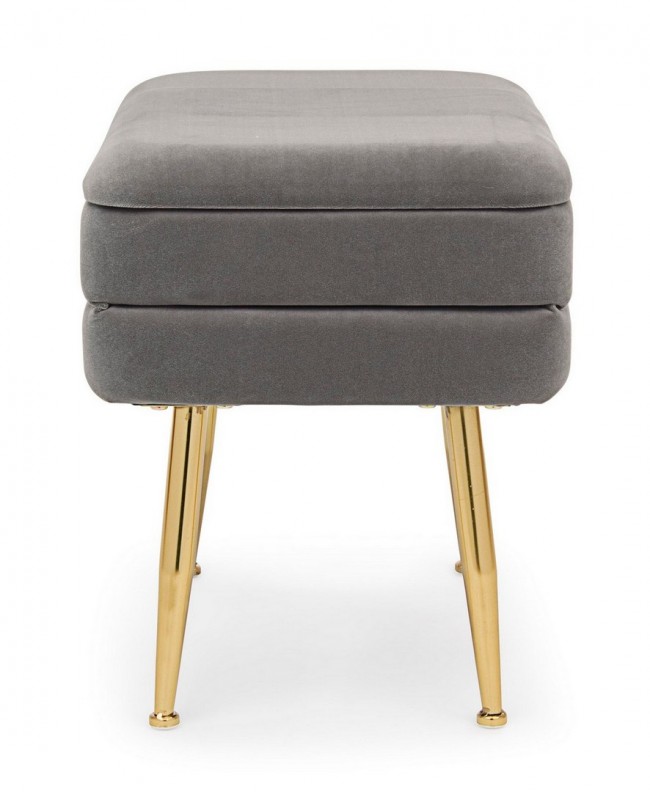 Panca singola grigio scuro 50x34.5x42 in velluto