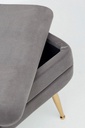 Panca singola grigio scuro 50x34.5x42 in velluto