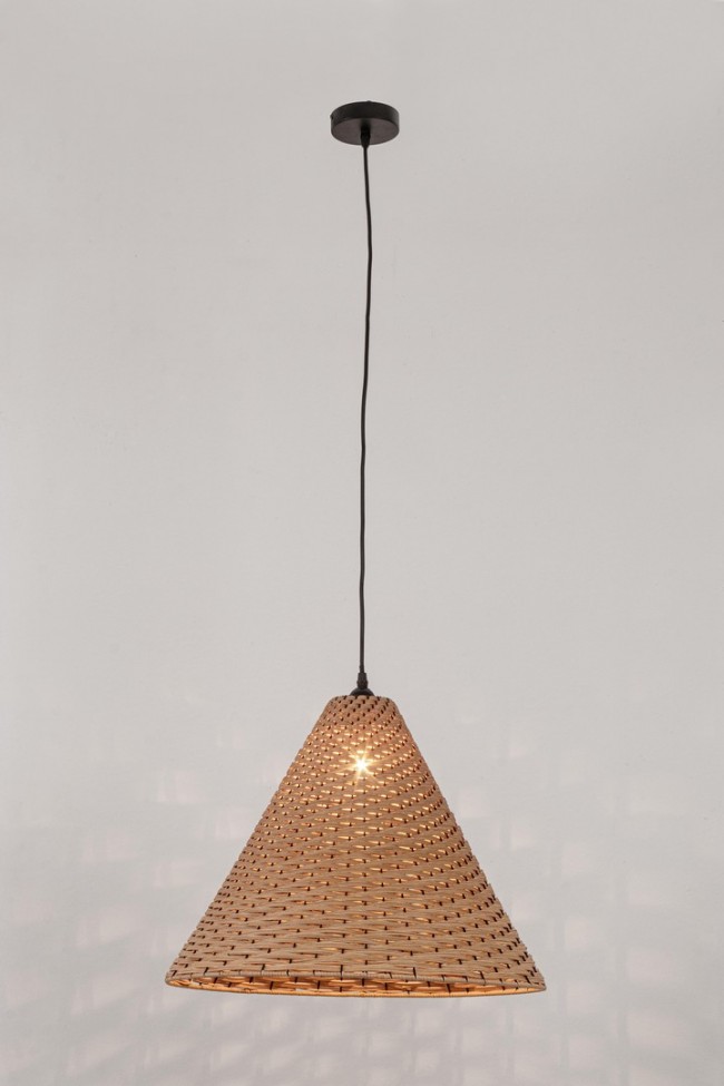 2x Lampadario gabon marrone D.50x39h in fibre naturali
