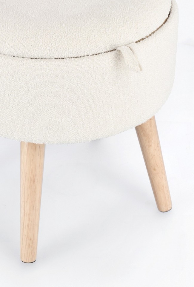 Sgabello contenitore D.39 x 42.5h in bouclé
