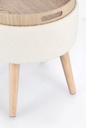 Sgabello contenitore D.39 x 42.5h in bouclé